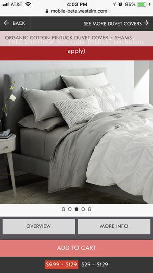 West Elm Organic Cotton Pintuck Duvet Cover In Feather Gray F Q
