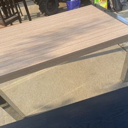 Modern 5ft Desk or Dining Table – Chrome & Wood