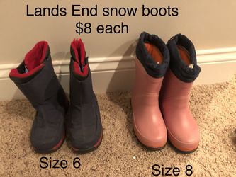 Lands end winter snow boots size 6 and 8