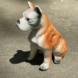 Vintage Boxer Dog Figurine -  Sitting Position Home Decor English Boxer Ceramic