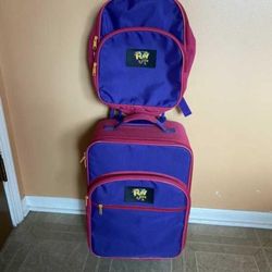Fun club 2pc kids luggage set suitcase and backpack