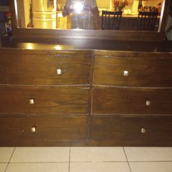 6 Drawer Dresser With Mirror - Built Of Wood!