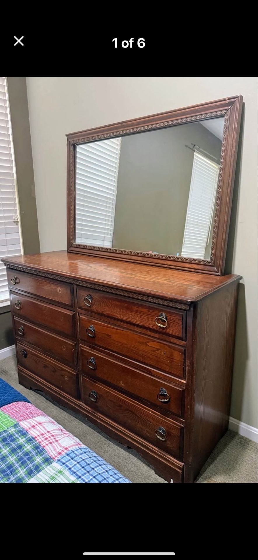 Antique Dresser And Mirror