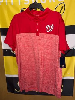 Majestic MLB Baseball Washington Nationals Graphic Polo Shirt Men’s Size XL