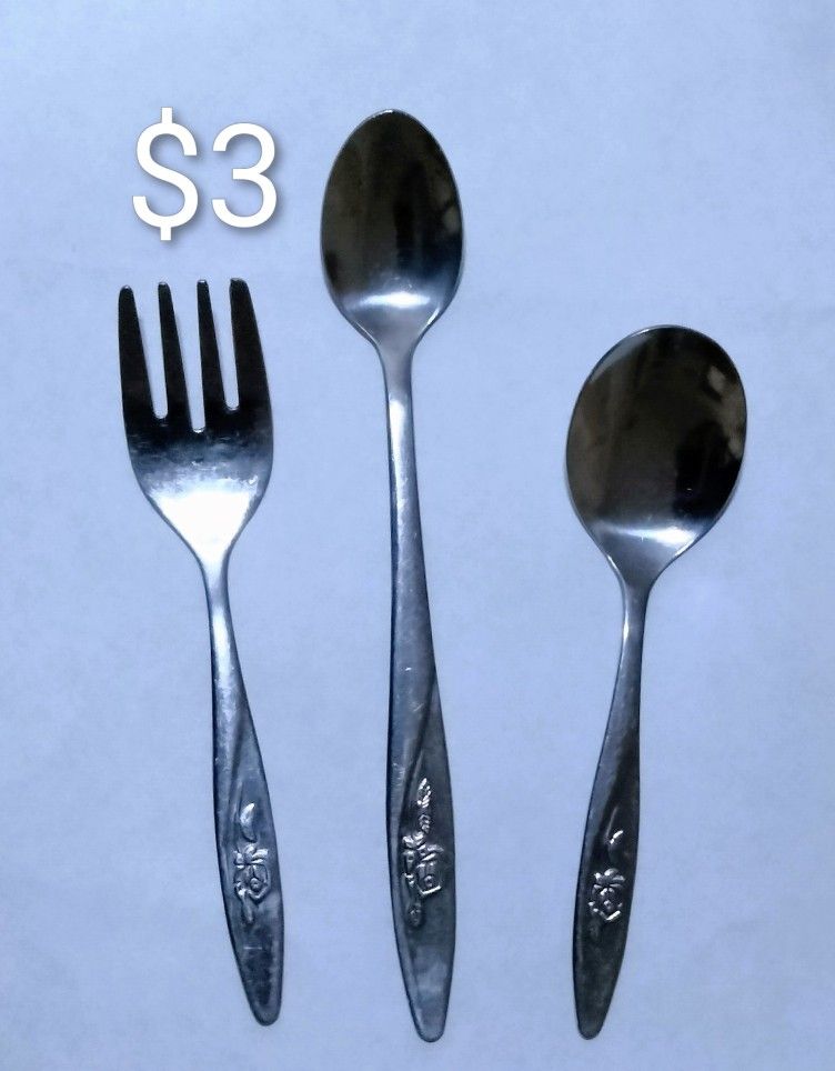 Vintage Stainless Steel Baby Utensils
