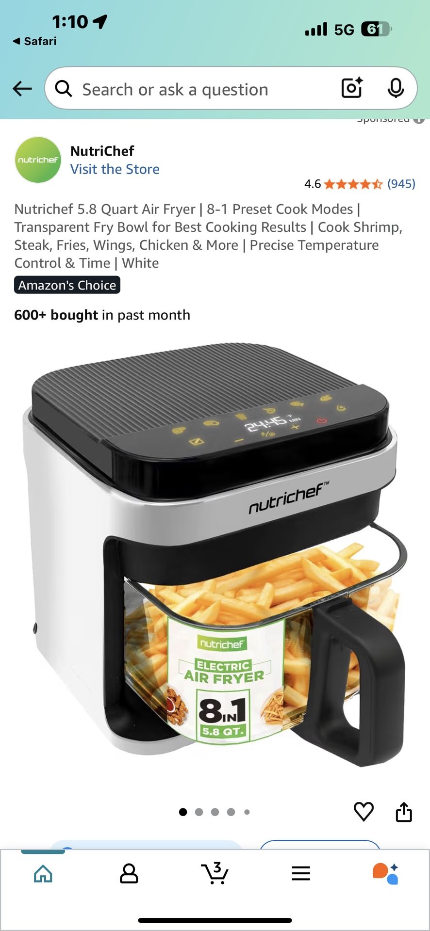 *New*  Nutríchef Air Fryer
