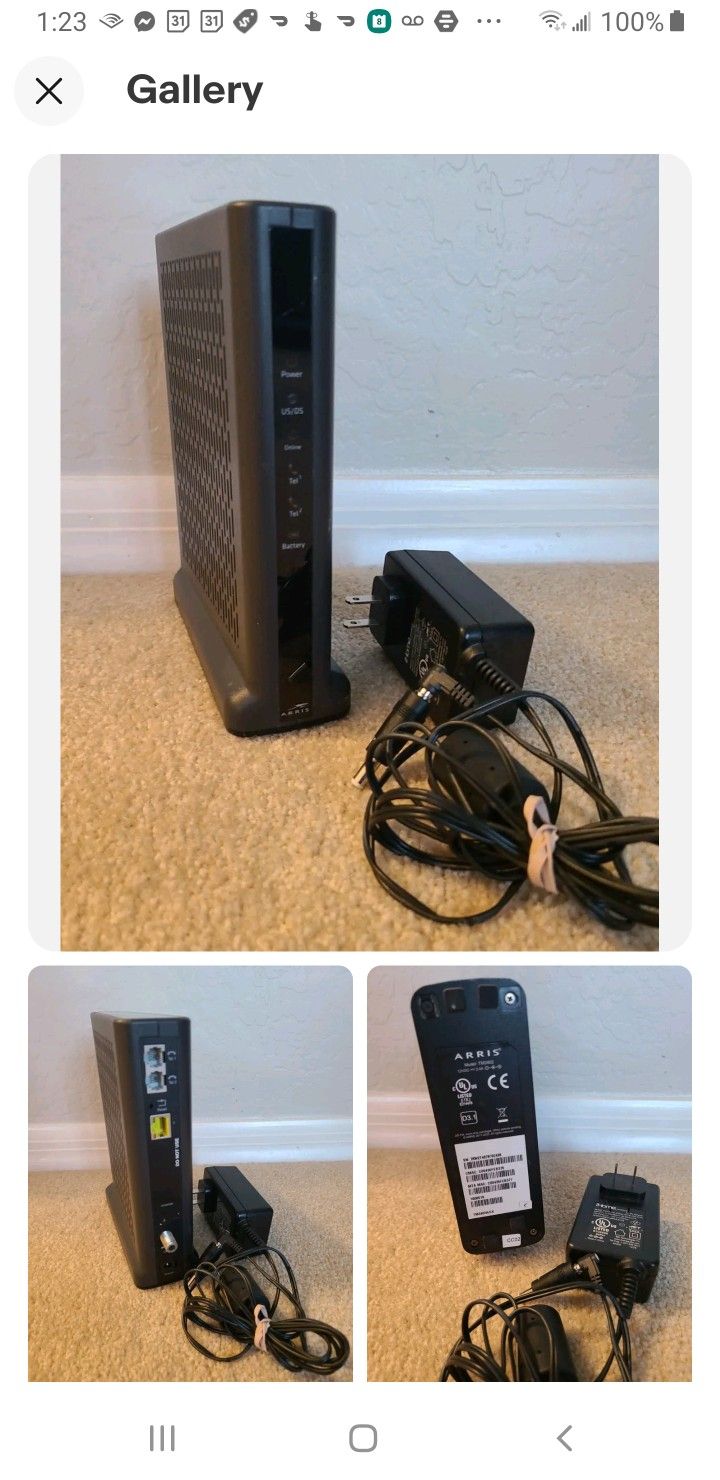 Cable DSL Modem Verizon Arris Tm3402a DOCSIS 3.1