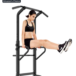 Power Tower Adjustable Height Pull Up & Dip Station