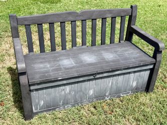 Storage Deck Bench Solana 2-Person Outdoor Resin by Keter shed