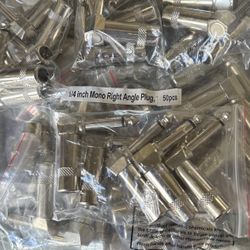 170 Pcs  1/4" 6.3mm Right Angle 90 Degree Mono Male Solder-On Jack Plugs
