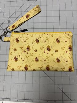 Zippered Pouch With Wristlet - Fully Lined - 9” X 5”