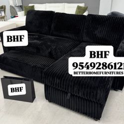 Brand New Corduroy Sleeper Sectional With Storage 