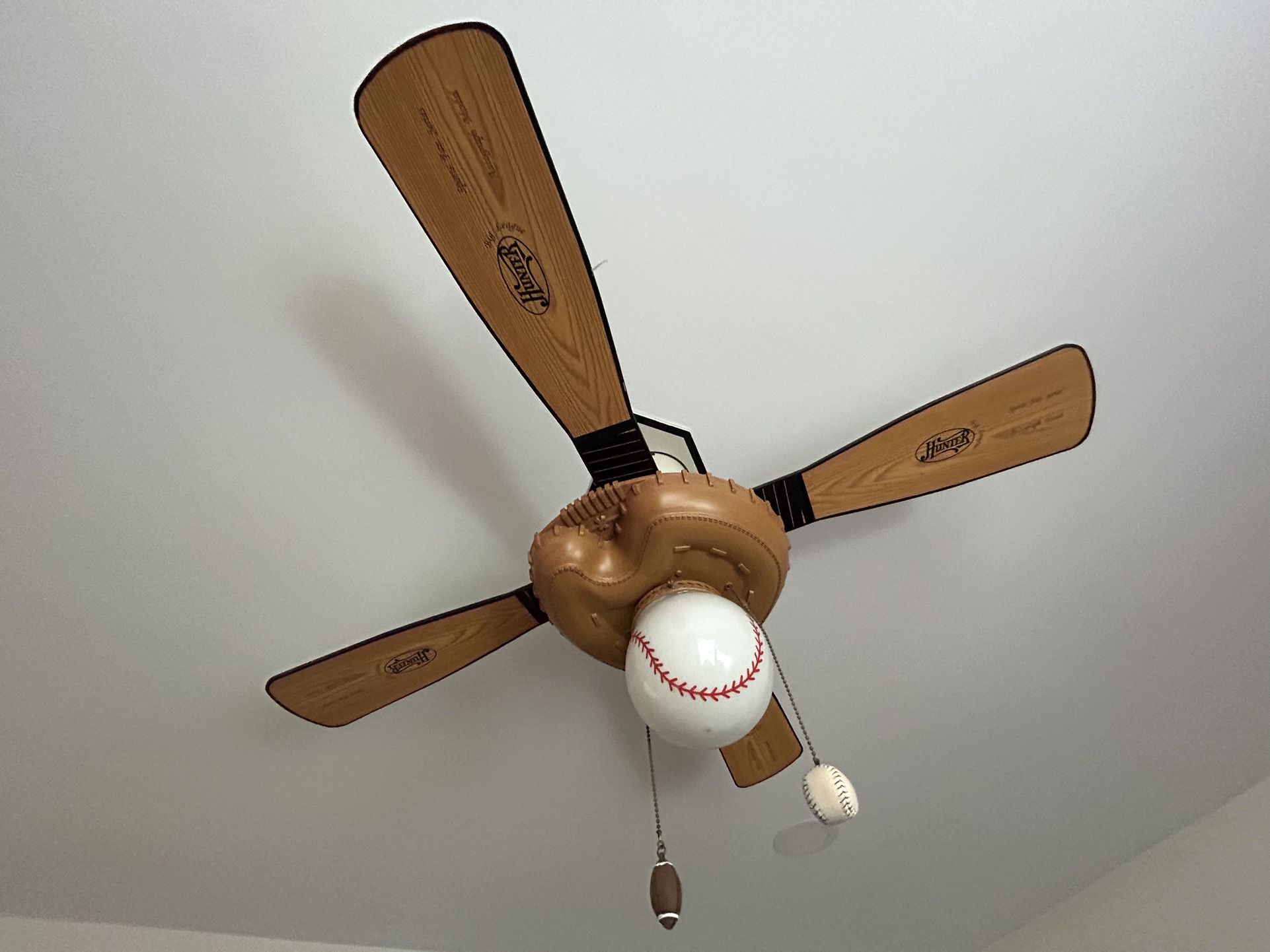 Hunter Baseball Ceiling Fan With Light Globe 