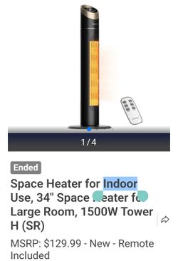 Space Heater for Indoor Use, 34" Space Heater for Large Room, 1500W