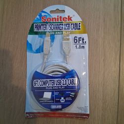 Sonitek Printer / Scanner USB cable 6ft  new