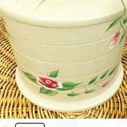 Flex Zorb Five Tier Oval Jewelry Box, Pink Roses, Cottage Shabby Decor