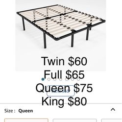 New Platform Bed Frame Twin Size $60, Full Size $65, Queen Size $75, King Size $80
