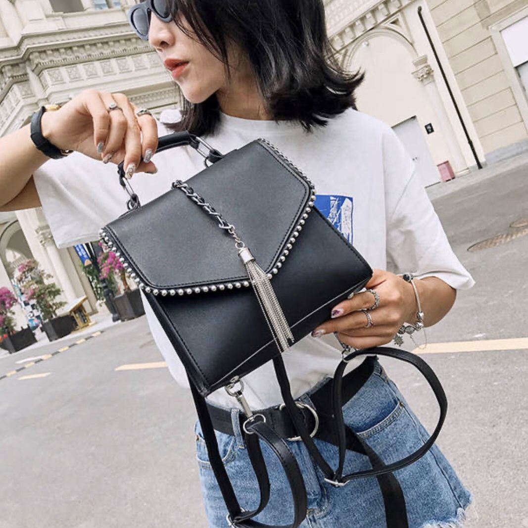 Edgy backpack purse