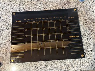 Black glass calendar