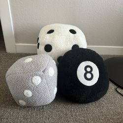 3 Decorative Pillows To Dice 1 8 Ball