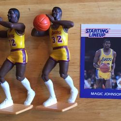 Starting Lineup SLU 1988 NBA Magic Johnson Lakers x2  