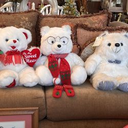 20” High 3  Cute Teddy Bears For Every Occasion. 