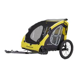 Schwinn Prescott foldable bike trailer, 2 passengers, yellow