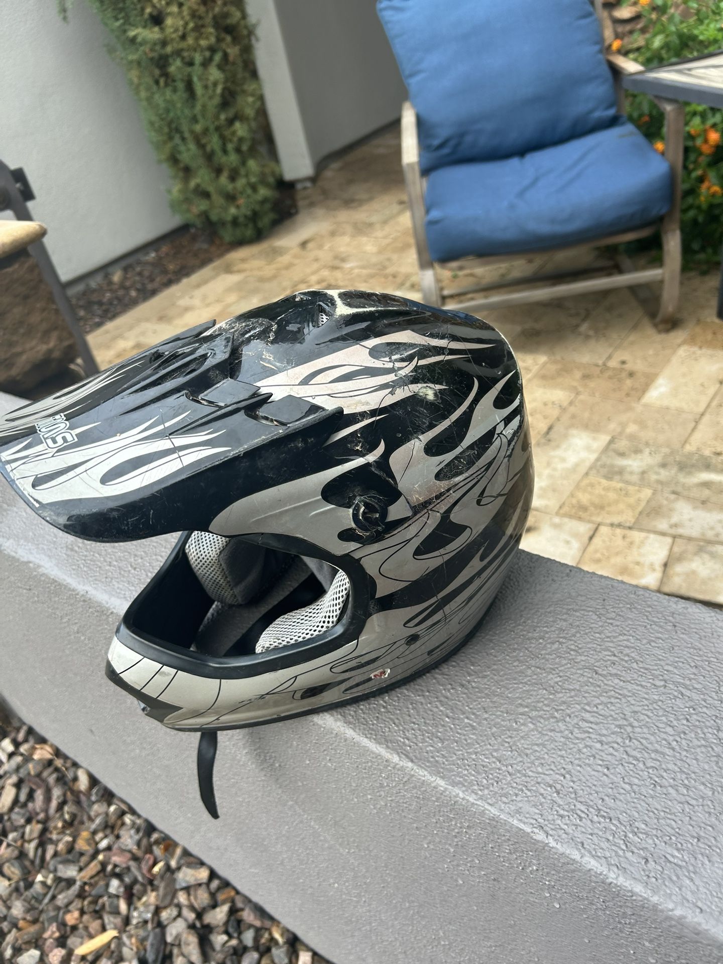 Dirt Bike BMX, Motorcycle Helmet Gray And Black