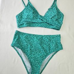 Cupshe Blue Hearts Bikinis Size Medium NWT