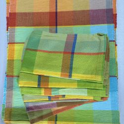Colorful Placemats & Napkin Set – Bright Plaid Table Linens