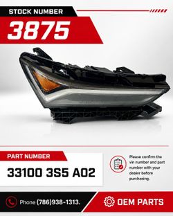 2023-2026 ACURA INTEGRA OEM RH LED HEADLIGHT. PASSENGER SIDE.