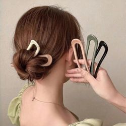 3pcs French Hair Pins for Women, Metal U Shaped Hair Pins Acetate Hair Forks French Can Choose Color
