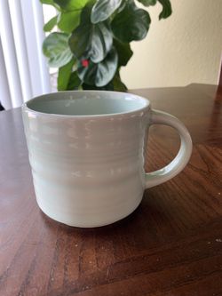 Starbucks 2014 stacking ripple sea glass aqua mint green mug