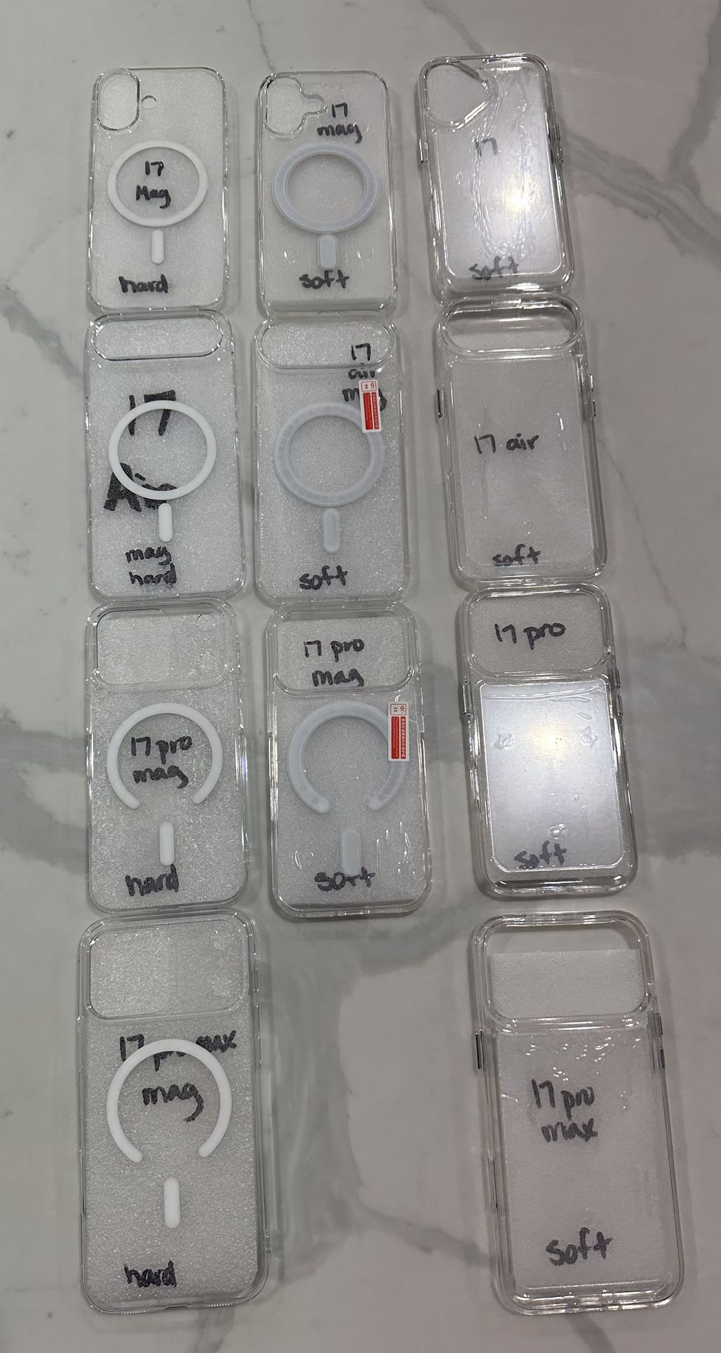 Iphone 17, Air, Pro, Pro Max Clear Case Mag Soft Hard