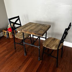 Handcrafted 2 Person Rustic Table and Chairs