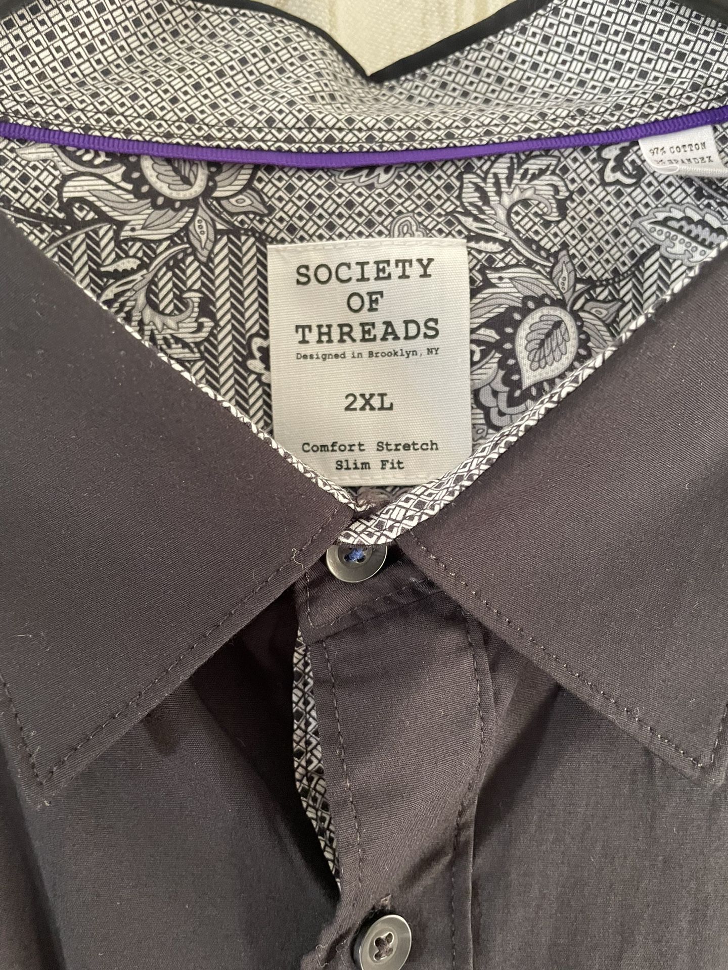 Men’s 2XL Society of Threads dress shirt- New w/tags