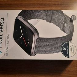 Brand New! Fitbit Versa Special Edition Smart Watch, Charcoal Woven

