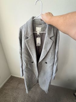 New L Grey Wool Coat