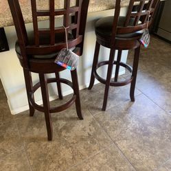 2 Leather Bar Stools