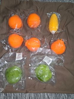 Lot of 8 Fruit and Vegetable Stress Relief Squishy Toys $20 for all or $3 each
