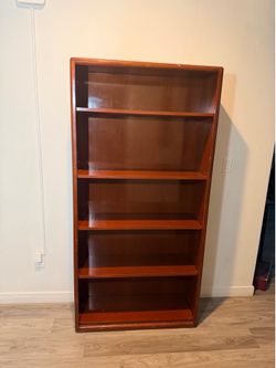 Dark Brown Wood Bookcase