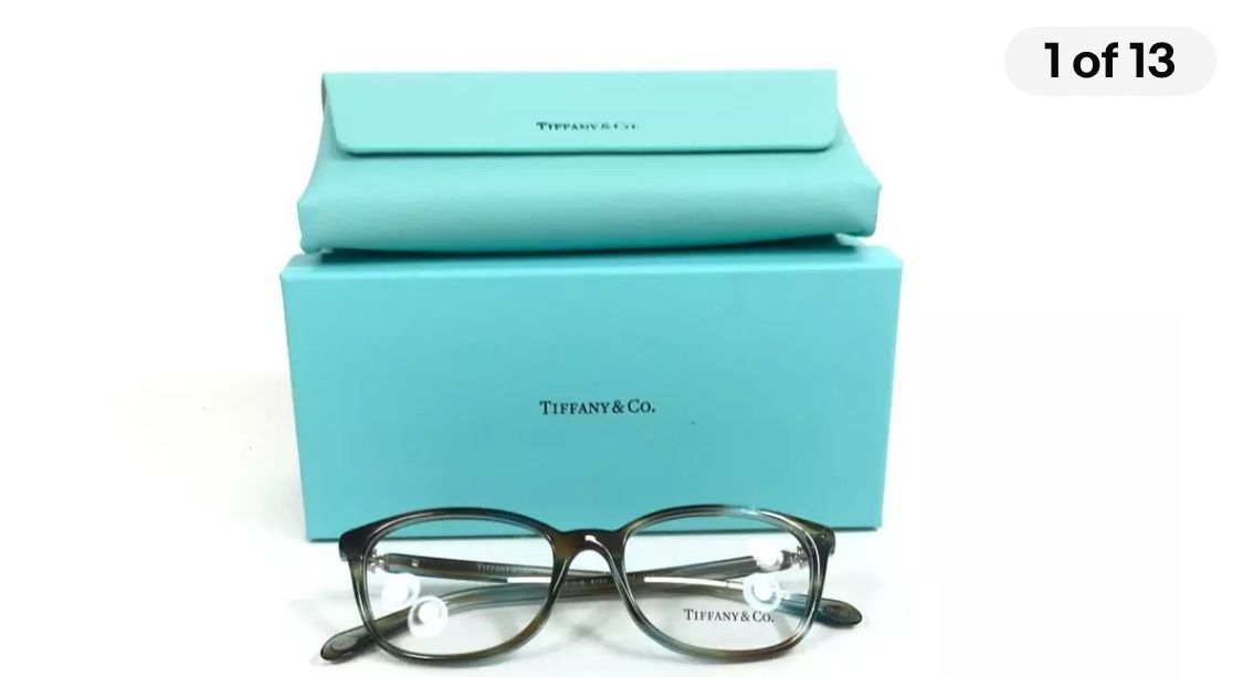 Authentic Tiffany & Co. 2048-B 8124 Ocean Turquoise 51mm Frames Glasses Italy