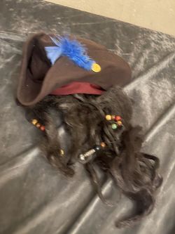 Pirate Hat with Dreadlock Wig Costume