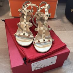 Valentino Women Metallic Studded Sandals
