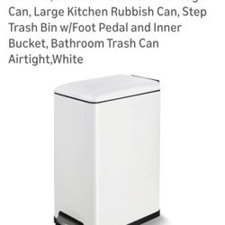 13.2 Gal Slim Kitchen Trash Can With Lid. 50L Stainless Steel Kitchen Garbage Can 