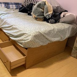 Twin Size Bed frame With Drawers