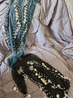 Belly Dance Coin Hip Scarves Set of 2