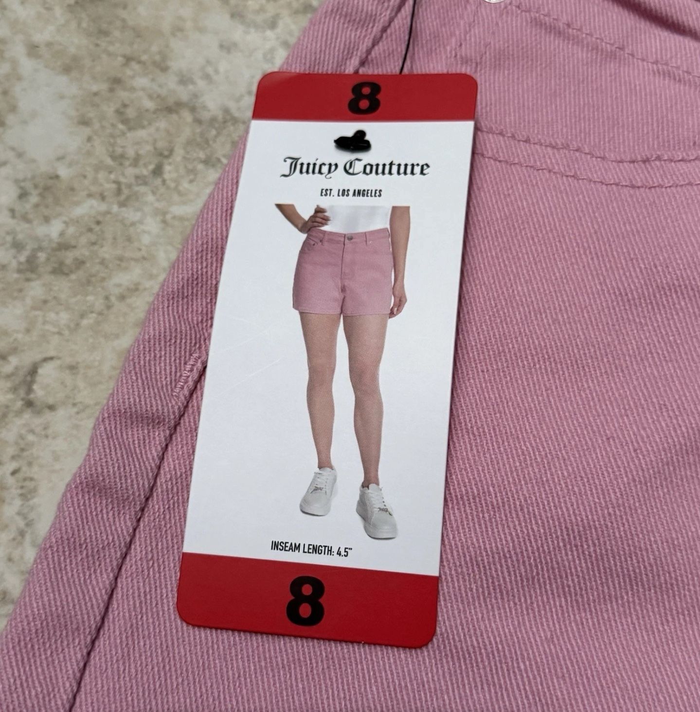 Juicy Couture Pink Jean Short Shorts Size 8 Inseam 4.5"