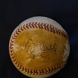 TY COBB MLB SINGLE SIGNED BASEBALL 
