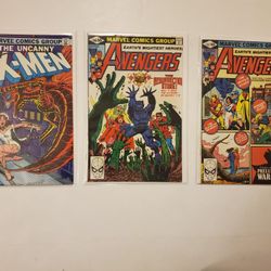 Marvel Comic Book Lot Of 3 Books Uncanny X-men #163 And Avengers #s 197, 209